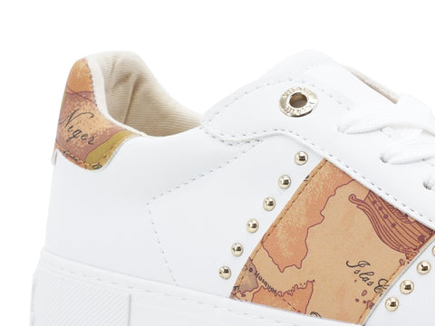 ALVIERO MARTINI 1A CLASSE Sneaker Platform Banda Geo Bianco Geo Beige P3A4-10880
