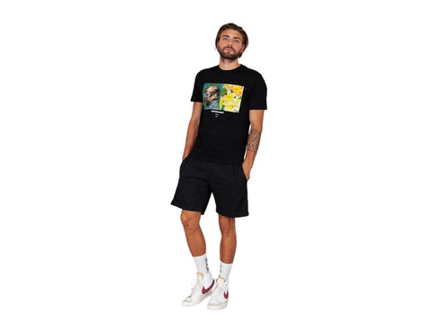 WOLM T-Shirt Flower Maglietta Uomo Black 21PEW043