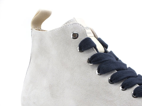 PAN CHIC Mid Cut Sneaker Uomo Suede Off White Cobalt Blue P01M14002S8