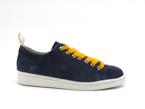 PAN CHIC Low Cut Sneaker Uomo Suede Denim Yellow P01M14001S8