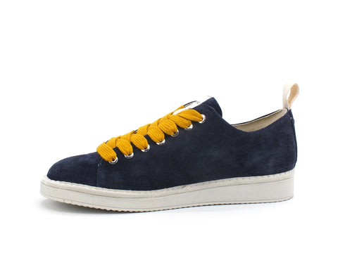 PAN CHIC Low Cut Sneaker Uomo Suede Denim Yellow P01M14001S8