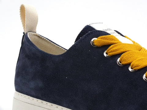 PAN CHIC Low Cut Sneaker Uomo Suede Denim Yellow P01M14001S8