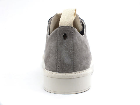 PAN CHIC Low Cut Sneaker Uomo Suede Midgrey Cobalt Blue P01M14001S8
