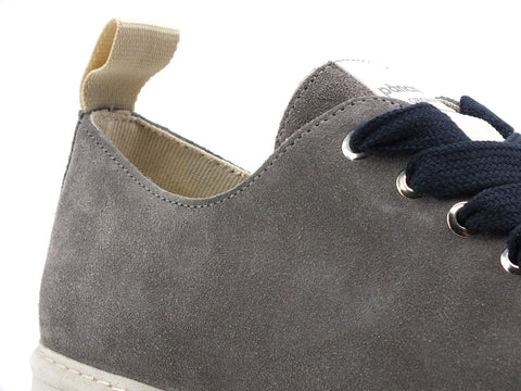 PAN CHIC Low Cut Sneaker Uomo Suede Midgrey Cobalt Blue P01M14001S8