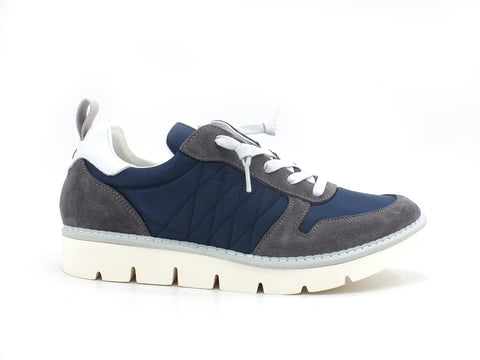 PAN CHIC Low Cut Sneaker Uomo Pelle Nylon Ocean Blue Gray White P05M18021TS2