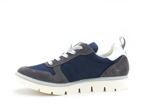 PAN CHIC Low Cut Sneaker Uomo Pelle Nylon Ocean Blue Gray White P05M18021TS2