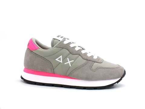 SUN68 Ally Solid Nylon Sneaker Donna Grigio Chiaro Z31201
