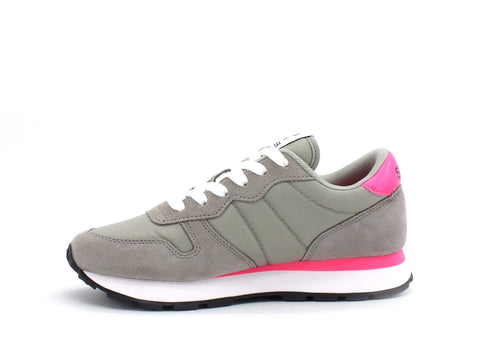 SUN68 Ally Solid Nylon Sneaker Donna Grigio Chiaro Z31201