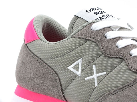 SUN68 Ally Solid Nylon Sneaker Donna Grigio Chiaro Z31201