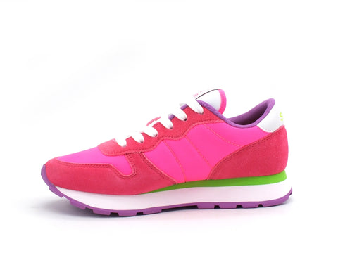 SUN68 Ally Solid Nylon Sneaker Donna Fluo Fuxia Z31201