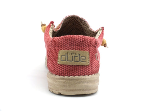 HEY DUDE Wally Braided Scarpa Stringata Corda Pompeian Red 110626840
