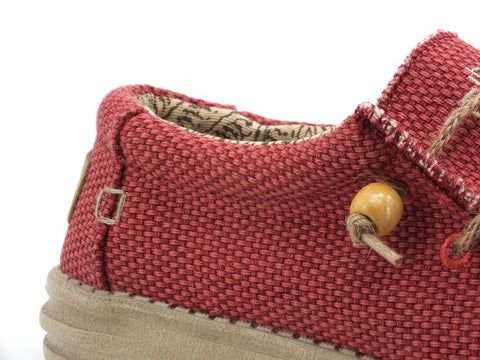 HEY DUDE Wally Braided Scarpa Stringata Corda Pompeian Red 110626840