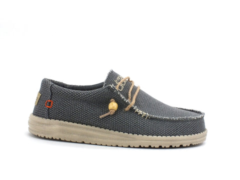 HEY DUDE Wally Braided Scarpa Strigata Uomo Off Black 110624970
