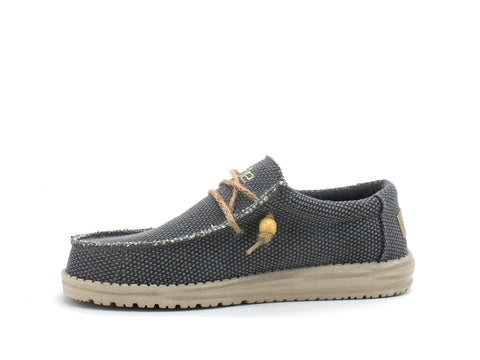 HEY DUDE Wally Braided Scarpa Strigata Uomo Off Black 110624970