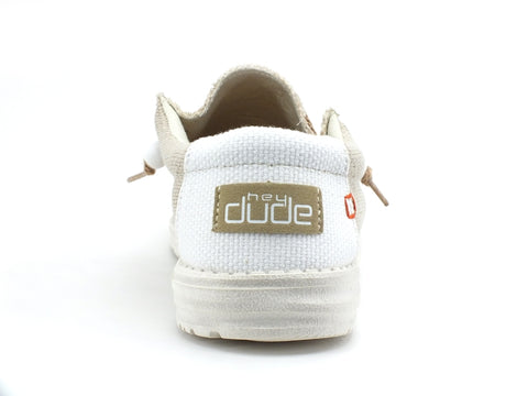 HEY DUDE Wally Braided Scarpa Stringata Vela Uomo Off White 110620128