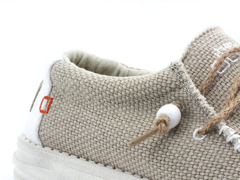 HEY DUDE Wally Braided Scarpa Stringata Vela Uomo Off White 110620128