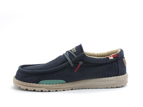 HEY DUDE Wally Washed Scarpa Stringata Uomo Blue Space 111522133