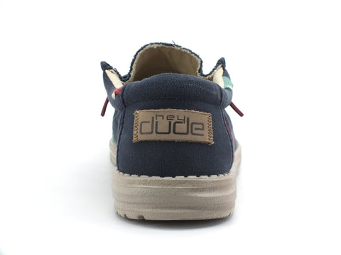 HEY DUDE Wally Washed Scarpa Stringata Uomo Blue Space 111522133