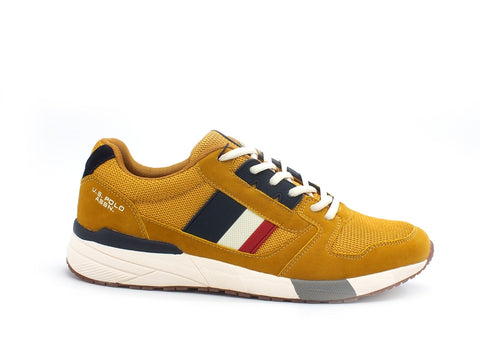 U.S. POLO ASSN Sneaker Uomo Mesh bande Giallo Ocra CLEM