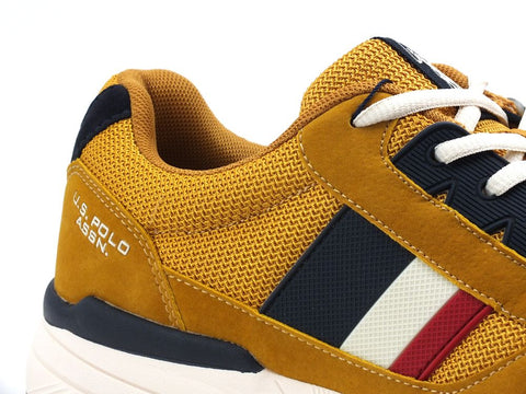 U.S. POLO ASSN Sneaker Uomo Mesh bande Giallo Ocra CLEM