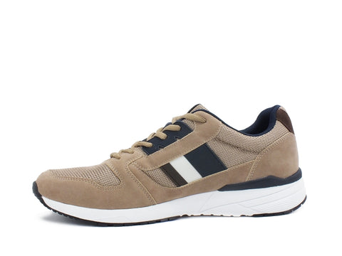 U.S. POLO ASSN Sneaker Uomo Mesh bande Beige Blue CLEM