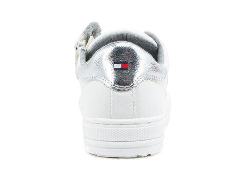 TOMMY HILFIGER Sneaker Bambina Lacci White Silver T3A4-31024