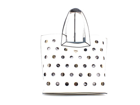 LE PANDORINI Iris Bag Day Borsa Manici Traforata Off White PE21DAM02782-01