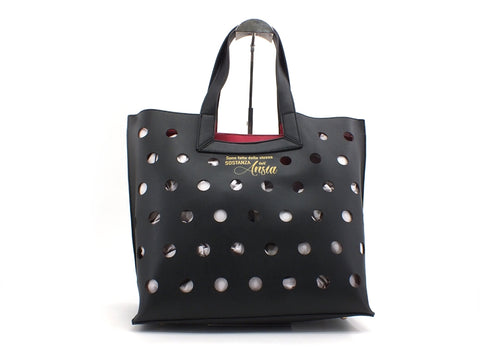 LE PANDORINI Iris Bag Day Borsa Manici Traforata Black PE21DAM02782-02