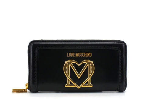 LOVE MOSCHINO Portafoglio Zip Around Logo Nero JC5634PP0CKK0000