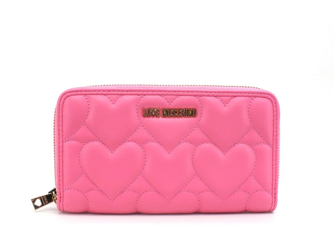 LOVE MOSCHINO Portafoglio Zip Around Trapuntato Cuori Rosa JC5632PP0CKG0600