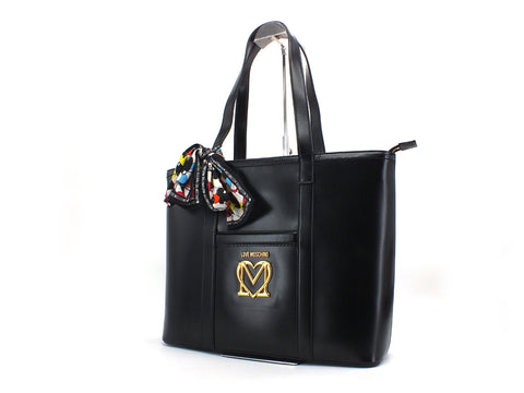 LOVE MOSCHINO Borsa Satchel PU Foulard Black JC4263PP0CKK0000
