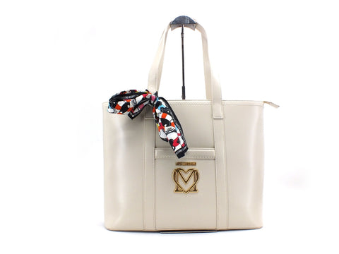 LOVE MOSCHINO Borsa Satchel PU Foulard Avorio JC4263PP0CKK0110