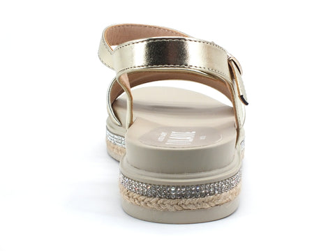 ALVIERO MARTINI 1A CLASSE Sandalo Geo Suola Corda Strass Beige Geo N0585-0933