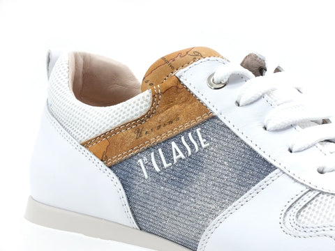 ALVIERO MARTINI 1A CLASSE Sneaker Running Geo Glitter White Jeans N0616-0929