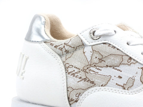 ALVIERO MARTINI 1A CLASSE Sneaker Running Donna Geo Lamè White Safari N0562-0558