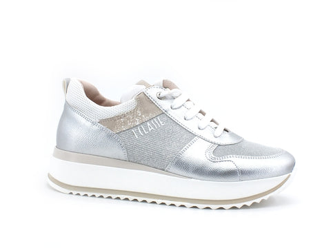 ALVIERO MARTINI 1A CLASSE Sneaker Running Donna Geo Glitter Silver N0615-0525