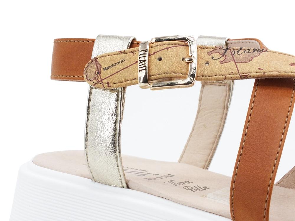 ALVIERO MARTINI 1A CLASSE Sandalo Suola Gomma Fascia Platinum N0954-0504 - Sandrini Calzature e Abbigliamento