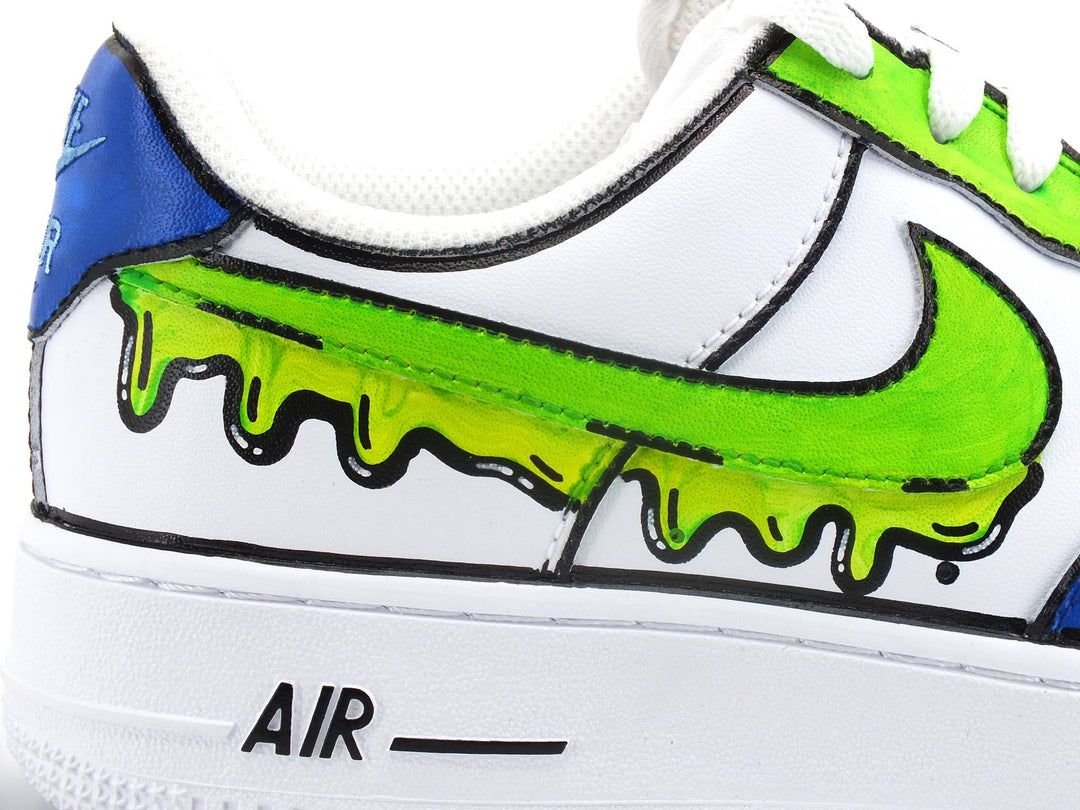 CUSTOM / Nike Air Force 1 Sneaker AF1 Women Fluo Green Blue