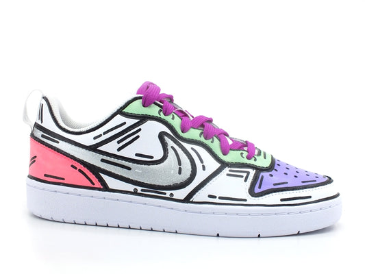 CUSTOM / NIKE Court Vision Low Sneaker Comics Light Green Pink DH3158-100