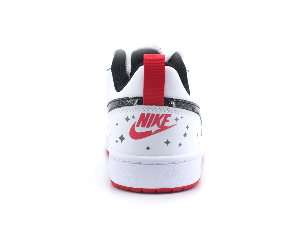 NIKE Court Borough Low 2 SE (GS) Sneaker Star White Black Berry DM0110-100