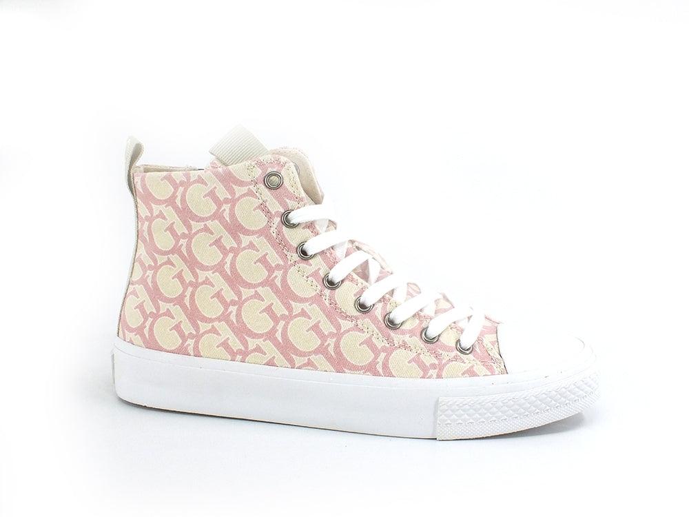 GUESS Sneaker Hi Canvas Loghi White Pink FL5ERHFAL12 - Sandrini Calzature e Abbigliamento