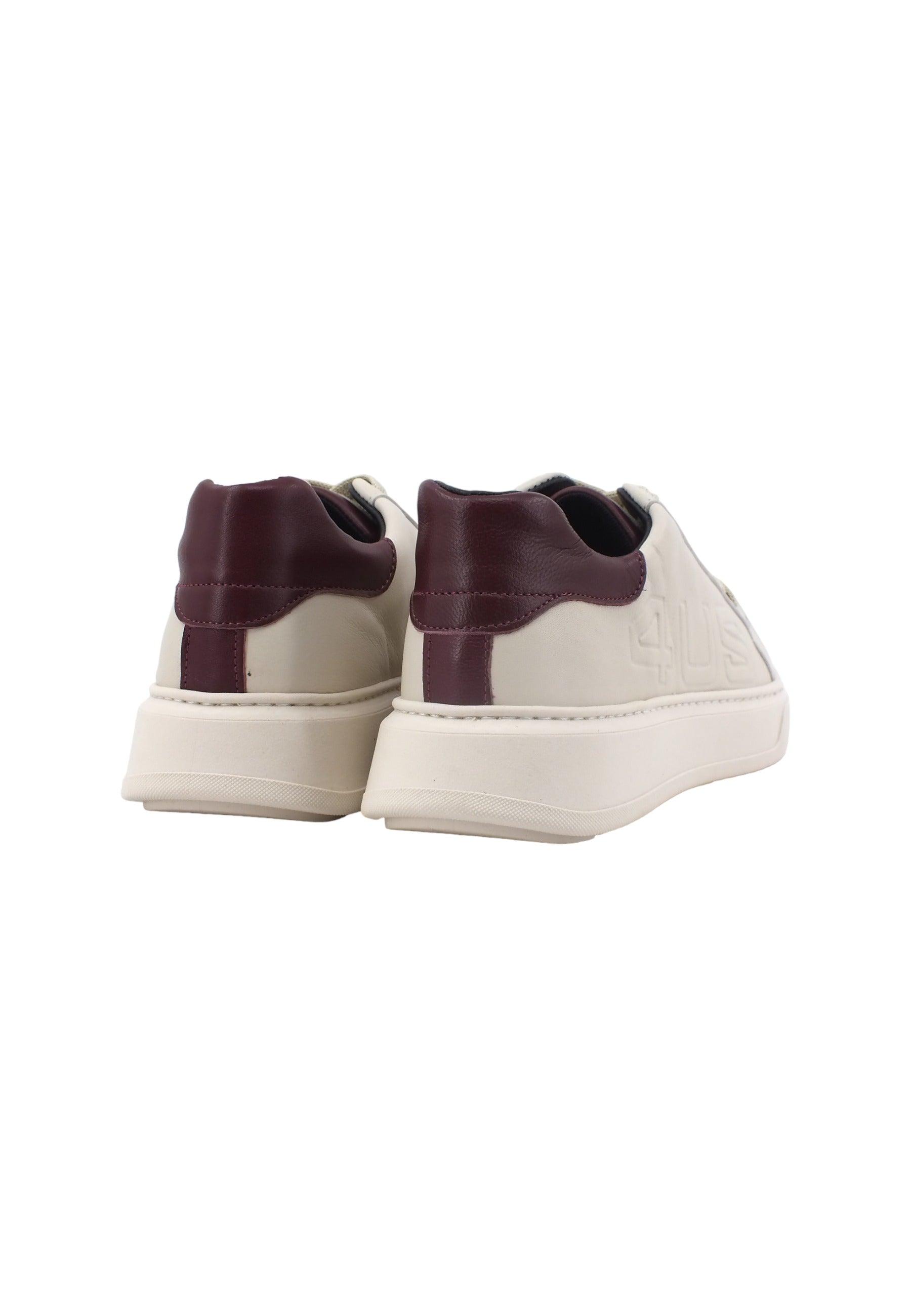 4US PACIOTTI Larry Sneaker Uomo Beige Osso Bordeaux LARRY - Sandrini Calzature e Abbigliamento