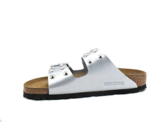 CUSTOM / BIRKENSTOCK Ciabatta Fibbia Borchie Silver Argento 1012283