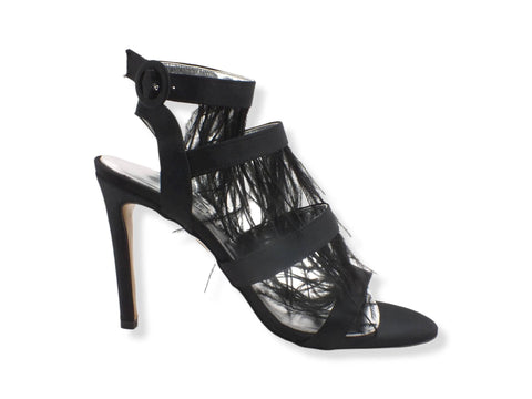 DIVINE FOLLIE Sandalo Tacco Alto Piume Bluette 103 - Sandrini Calzature e Abbigliamento