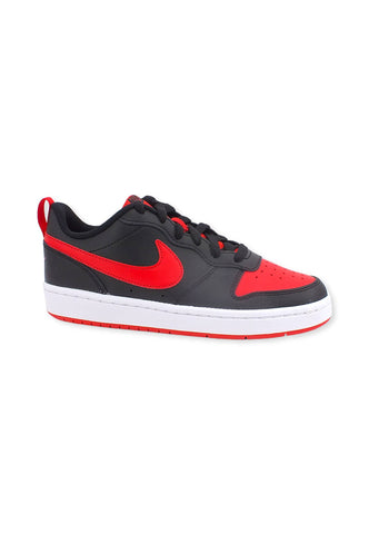NIKE Court Borough Low Sneaker Donna Black Red White BQ5448-007