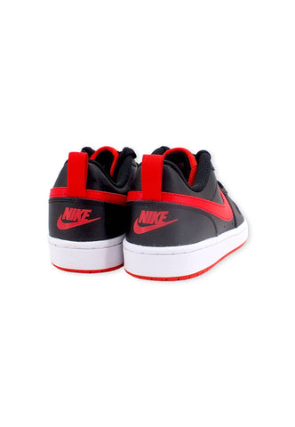NIKE Court Borough Low Sneaker Donna Black Red White BQ5448-007