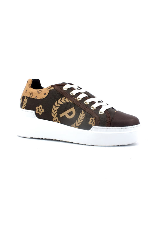 POLLINI Sneaker Loghi Donna Marrone Crema TA15274G0FQ1E11A