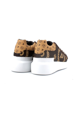 POLLINI Sneaker Loghi Donna Marrone Crema TA15274G0FQ1E11A