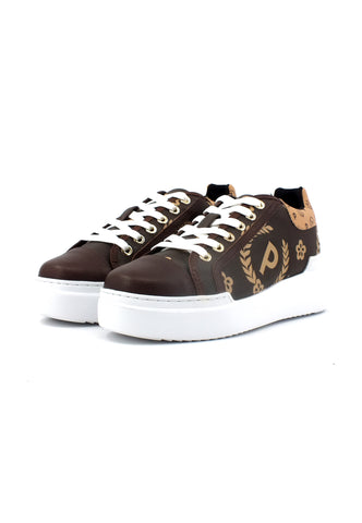 POLLINI Sneaker Loghi Donna Marrone Crema TA15274G0FQ1E11A