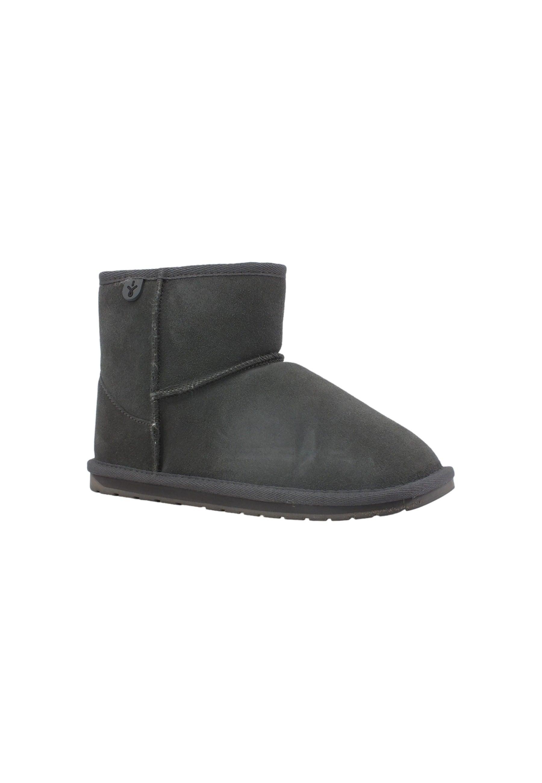 EMU Wallaby Mini Stivaletto Pelo Bimbo Charcoal Grigio K10103 - Sandrini Calzature e Abbigliamento